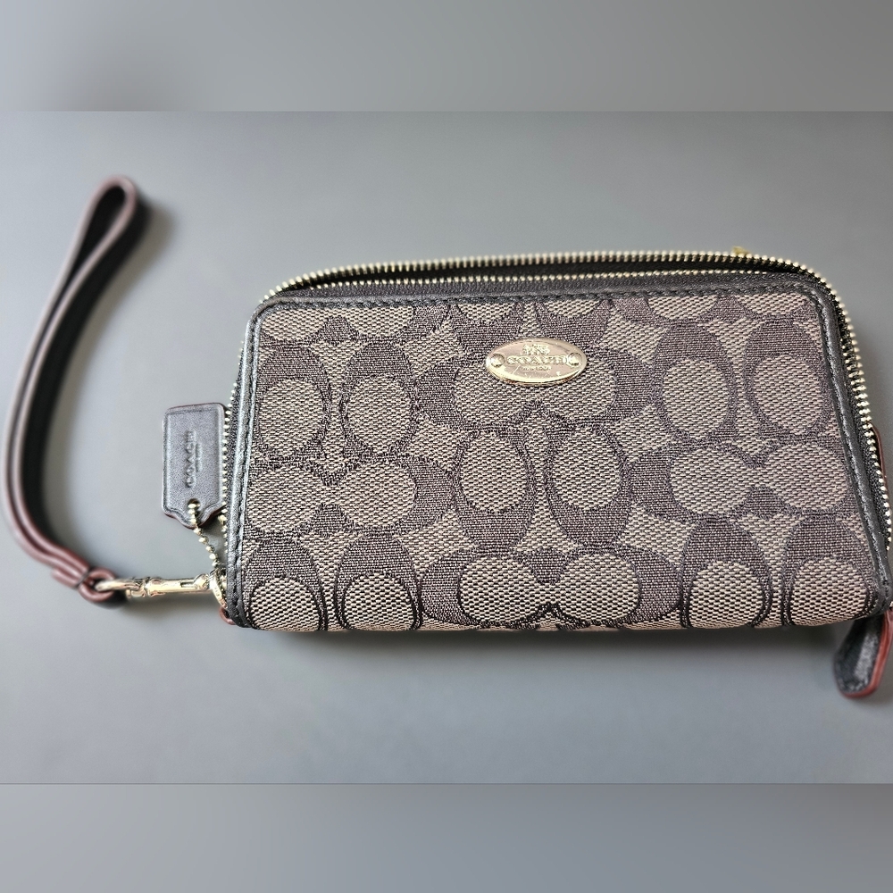 Coach Brown Zip-Around Wallet